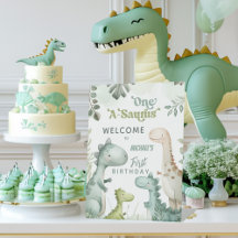 Dinosaur One-A-Saurus Boy 1er anniversaire Bienven