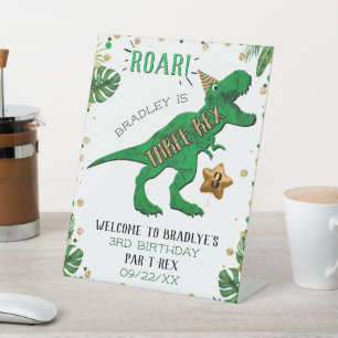 Signe De Table Dinosaure 3rd Birthday Welcome