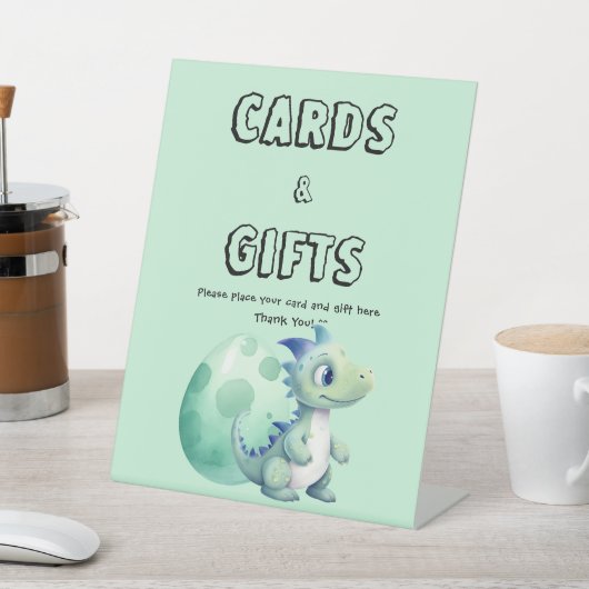 Signe De Table Dinosaure Bébé mignon avec son Baby shower d'oeufs (In SItu)