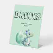 Signe De Table Dinosaure Bébé mignon avec son Baby shower Oeuf Bo (Recto)