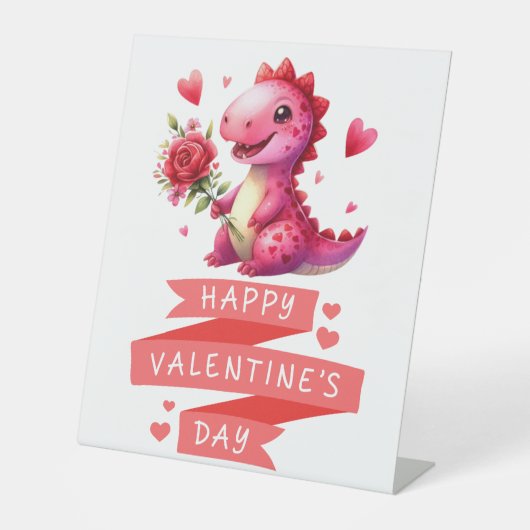 Signe De Table Dinosaure de la Saint Valentin (Recto)