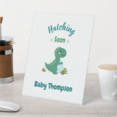 Signe De Table Dinosaure Editable Baby Boy Shoy Hatching Bientôt (In SItu)