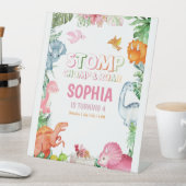 Signe De Table Dinosaure rose fête d'anniversaire, Filles Dinosau (In SItu)