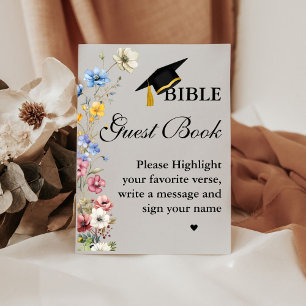 Signe De Table Diplôme Bible Guest Book Signé, Graduation Party