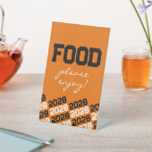 Signe De Table Diplôme de la table d'alimentation orange et noire (In SItu)