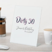 Signe De Table Dirty 30 joyeux anniversaire nom date rose gris ca (In SItu)