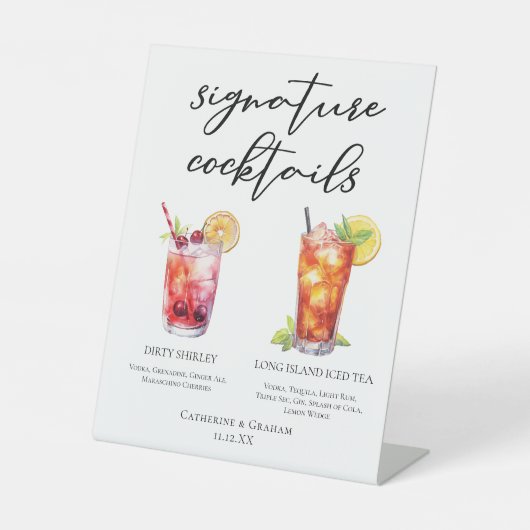 Signe De Table Dirty Shirley Long Island Signature Cocktails Menu (Recto)