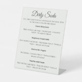 Signe De Table Dirty Soda Bar Sign with Recipes for Wedding (Recto)