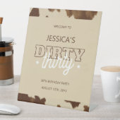 Signe De Table Dirty Thirty Western Rustic 30th Birthday Welcome (In SItu)