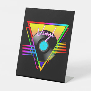 Signe De Table Disque de musique vinyle arc-en-ciel coloré rétro