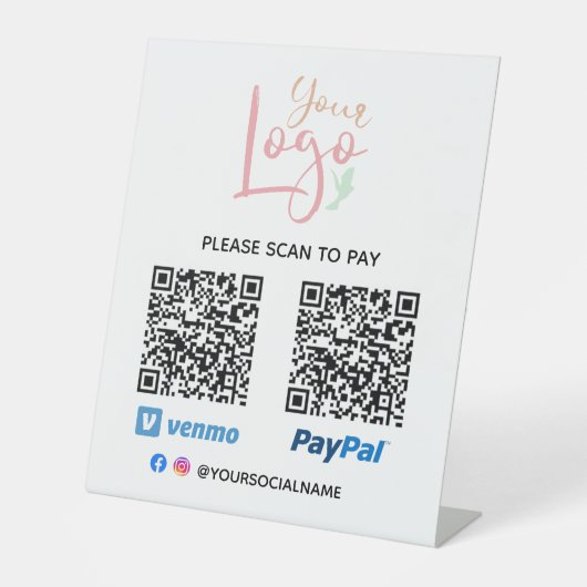 Signe De Table do-it-yourself numérisation du logo pour payer le  (Recto)