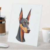 Signe De Table Doberman de l'oreille naturelle (In SItu)