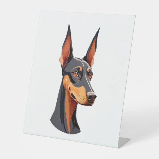 Signe De Table Doberman de l'oreille naturelle (Recto)