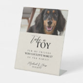 Signe De Table Dog Photo Wedding Tennis Ball Favor (Recto)
