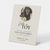 Signe De Table Dog Photo Wedding Tennis Ball Favor (Recto)