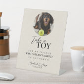 Signe De Table Dog Photo Wedding Tennis Ball Favor (In SItu)