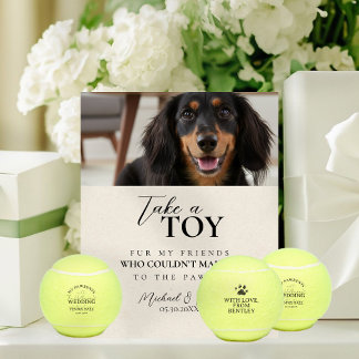 Signe De Table Dog Photo Wedding Tennis Ball Favor