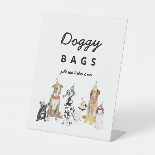 Signe De Table Doggy Sacs Chien Anniversaire Faveur Signer (Recto)