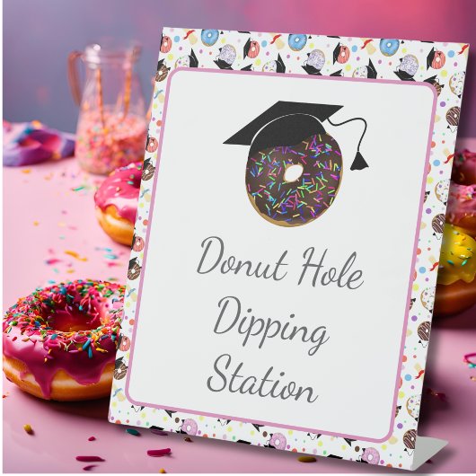 Signe De Table Donuts et diplômes Dipping de donuts de fin d'étud