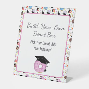 Signe De Table Donuts et Diplômes Graduation Créez Votre Propre D