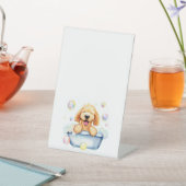 Signe De Table Doodle dans le menu blanc Tub (In SItu)