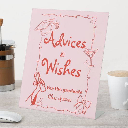 Signe De Table Doodles style Main Draduation Conseils & Souhait (In SItu)