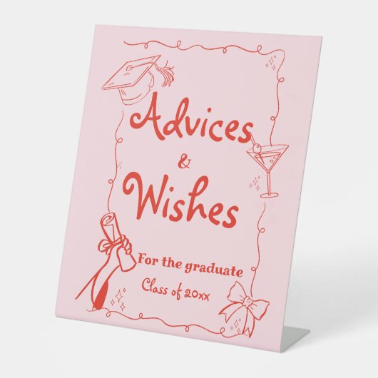 Signe De Table Doodles style Main Draduation Conseils & Souhait (Recto)