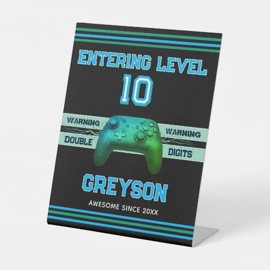 Signe De Table Double digits! Perfect Ten Year old Birthday (Recto)