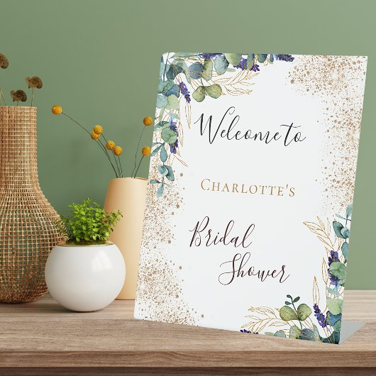 Signe De Table Douce réception de mariage avec verdure d'eucalypt