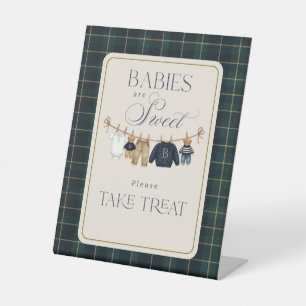 Signe De Table Douceur Luxueuse Ours à Carreaux Baby Shower