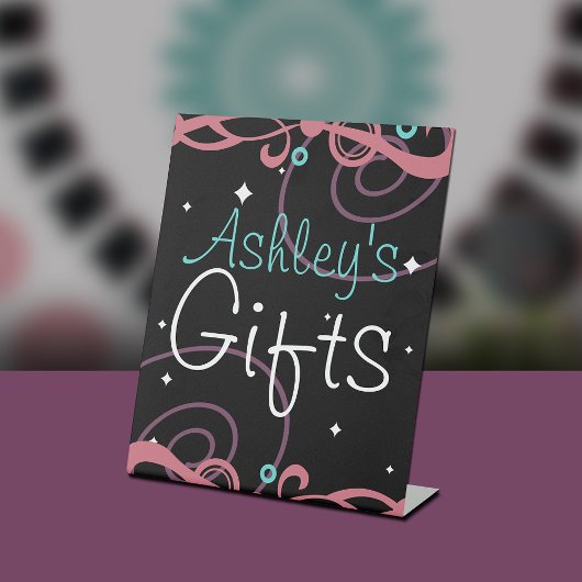 Signe De Table Douceur noire personnalisée 16 Anniversaire