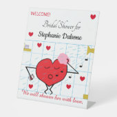 Signe De Table Douche avec amour - Fête des mariées : (Recto)