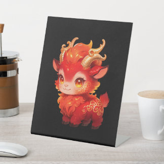 Signe De Table Doux bébé chèvre fougueux anime fantaisie mascotte