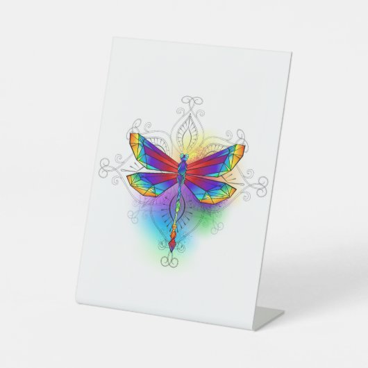 Signe De Table Dragonfly en arc-en-ciel (Recto)