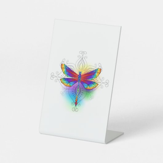 Signe De Table Dragonfly en arc-en-ciel (Recto)