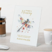 Signe De Table Dragonfly Share a Memory Funeral Sign (In SItu)