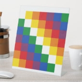 Signe De Table Drapeau de Bandera Andina de la Wiphala Andes Qull (In SItu)