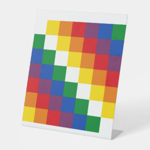 Signe De Table Drapeau de Bandera Andina de la Wiphala Andes Qull