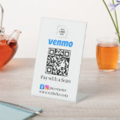 Signe De Table Drapeau de voiture d'affaires à code QR minimalist (In SItu)