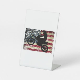 Signe De Table Drapeau Dirt Vélo USA Drapeau T-Shirt Motocross Dr