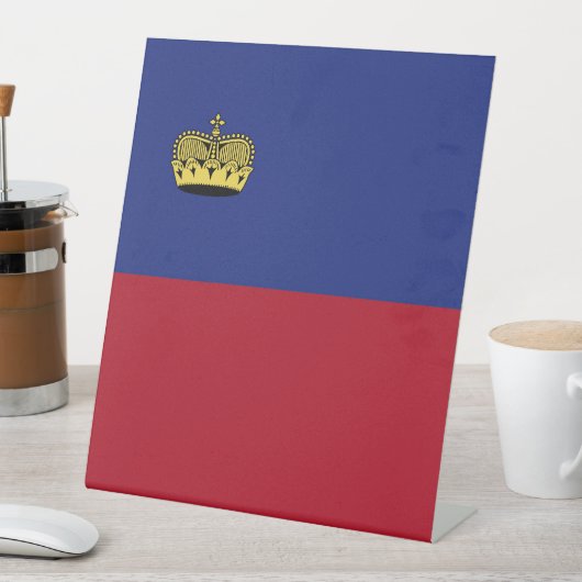 Signe De Table Drapeau du Liechtenstein (In SItu)