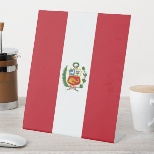 Signe De Table Drapeau du Pérou
