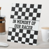 Signe De Table Drapeau noir et blanc À damiers vainqueurs (In SItu)