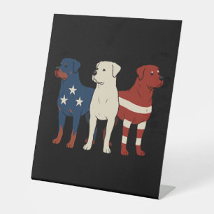 Signe De Table Drapeau Rottweiler 4 juillet Amoureux des chiens H