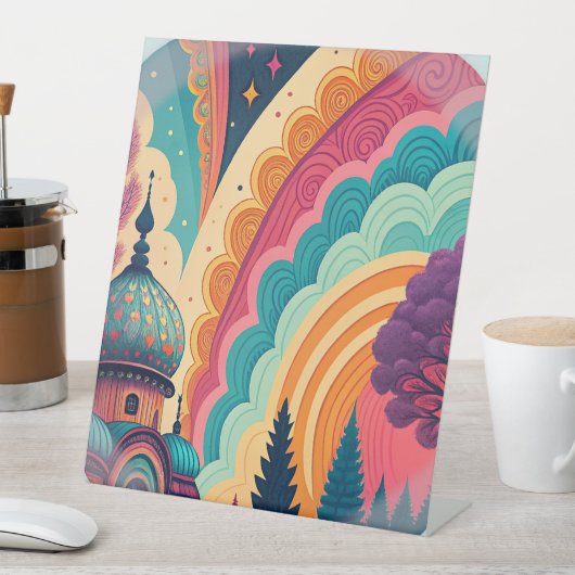 Signe De Table Dreamscape Rainbow Dome Pedestal Sign – Customize (In SItu)