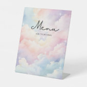 Signe De Table Dreamy Pastel Cloud Nine Menu Baby shower (Recto)