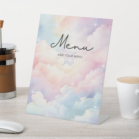 Signe De Table Dreamy Pastel Cloud Nine Menu Baby shower (In SItu)