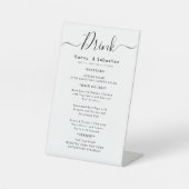 Signe De Table Drink Menu Wedding Reception (Recto)