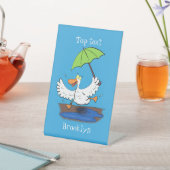Signe De Table Drôle canard avec parapluie dessin animé (In SItu)