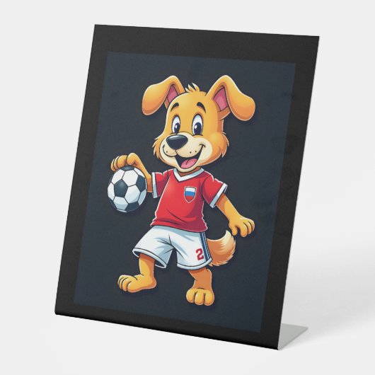 Signe De Table Drôle Dabbing Chien Russie Soccer Jersey Russe Foo (Recto)